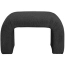 Meridian Niagara Black Boucle Fabric Bench IMAGE 3