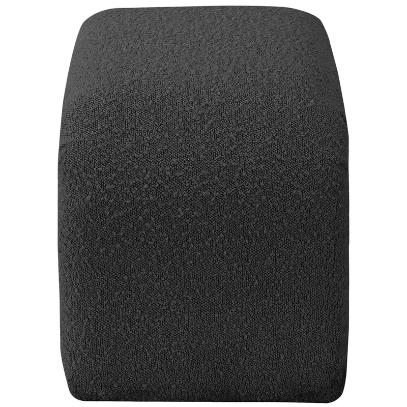 Meridian Niagara Black Boucle Fabric Bench IMAGE 4