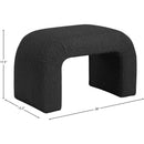 Meridian Niagara Black Boucle Fabric Bench IMAGE 6