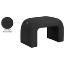 Meridian Niagara Black Boucle Fabric Bench IMAGE 7