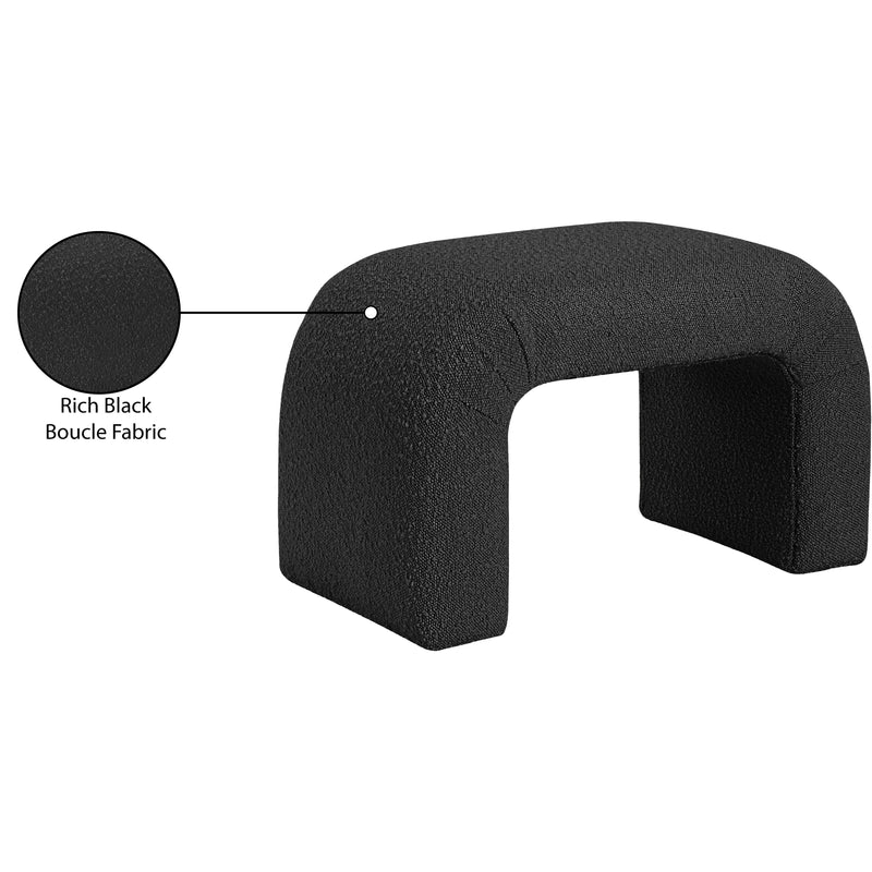 Meridian Niagara Black Boucle Fabric Bench IMAGE 7