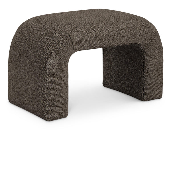 Meridian Niagara Brown Boucle Fabric Bench IMAGE 1