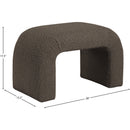 Meridian Niagara Brown Boucle Fabric Bench IMAGE 6