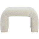 Meridian Niagara Cream Boucle Fabric Bench IMAGE 3