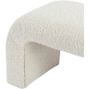 Meridian Niagara Cream Boucle Fabric Bench IMAGE 5