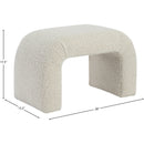 Meridian Niagara Cream Boucle Fabric Bench IMAGE 6
