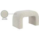 Meridian Niagara Cream Boucle Fabric Bench IMAGE 7