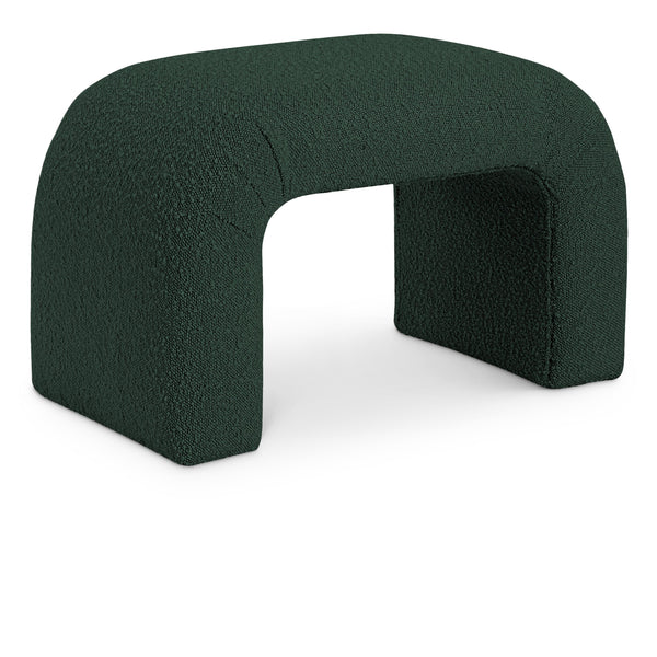 Meridian Niagara Green Boucle Fabric Bench IMAGE 1