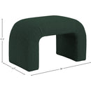Meridian Niagara Green Boucle Fabric Bench IMAGE 6