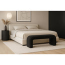 Meridian Niagara Black Boucle Fabric Bench IMAGE 2