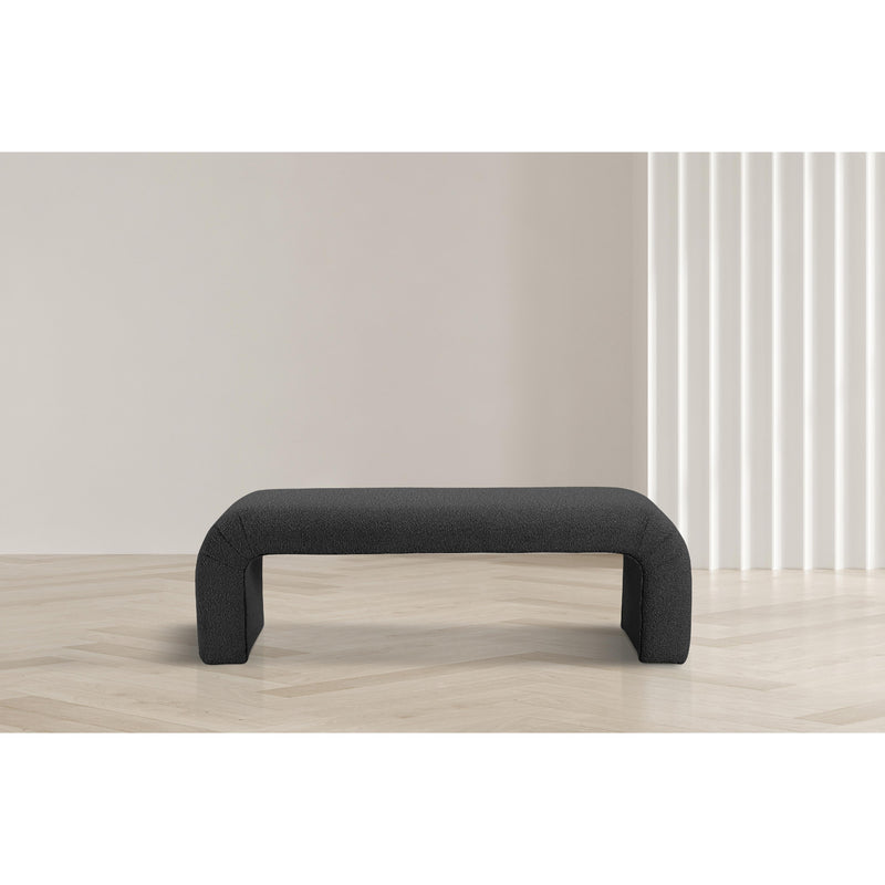Meridian Niagara Black Boucle Fabric Bench IMAGE 2