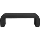 Meridian Niagara Black Boucle Fabric Bench IMAGE 3