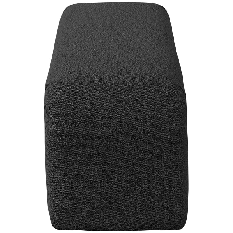 Meridian Niagara Black Boucle Fabric Bench IMAGE 4