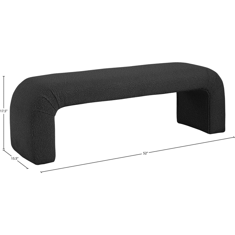 Meridian Niagara Black Boucle Fabric Bench IMAGE 7