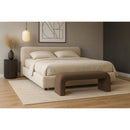 Meridian Niagara Brown Boucle Fabric Bench IMAGE 2