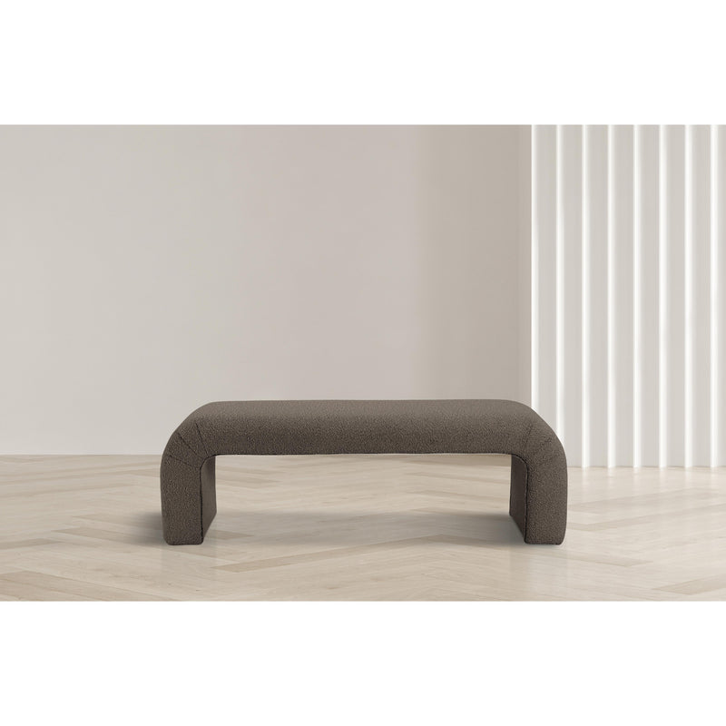Meridian Niagara Brown Boucle Fabric Bench IMAGE 2