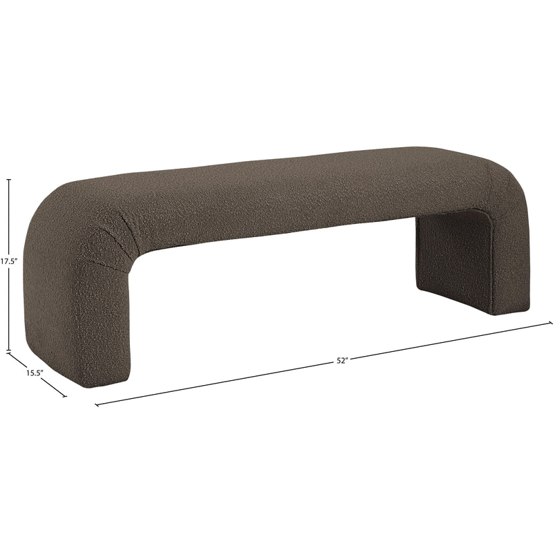 Meridian Niagara Brown Boucle Fabric Bench IMAGE 7