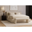 Meridian Niagara Cream Boucle Fabric Bench IMAGE 2