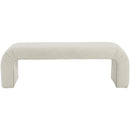 Meridian Niagara Cream Boucle Fabric Bench IMAGE 3