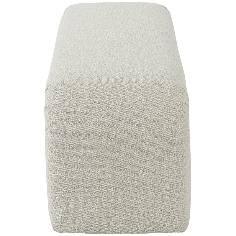 Meridian Niagara Cream Boucle Fabric Bench IMAGE 4