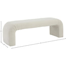 Meridian Niagara Cream Boucle Fabric Bench IMAGE 7