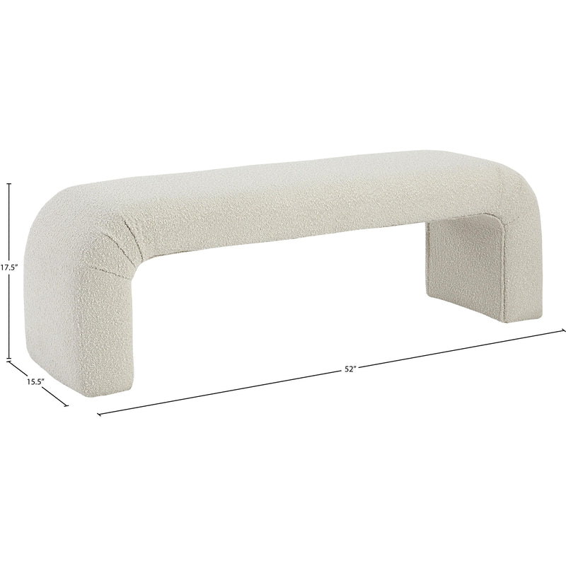 Meridian Niagara Cream Boucle Fabric Bench IMAGE 7