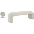 Meridian Niagara Cream Boucle Fabric Bench IMAGE 8