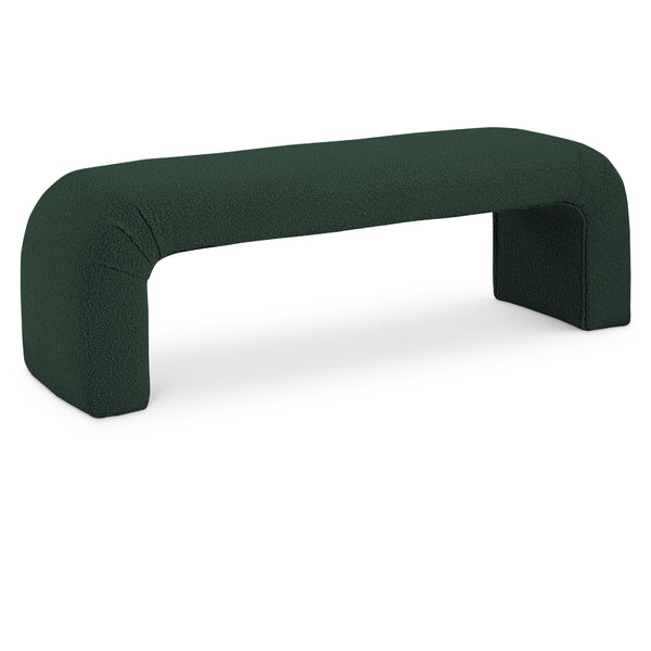 Meridian Niagara Green Boucle Fabric Bench IMAGE 1