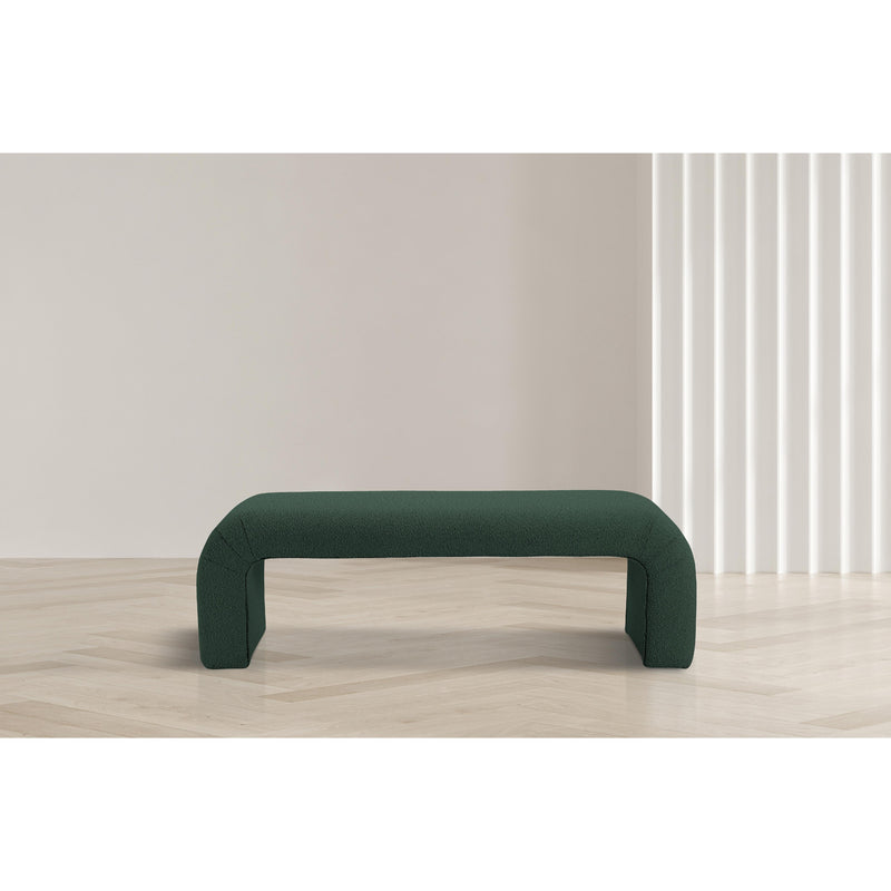 Meridian Niagara Green Boucle Fabric Bench IMAGE 2