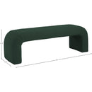 Meridian Niagara Green Boucle Fabric Bench IMAGE 7