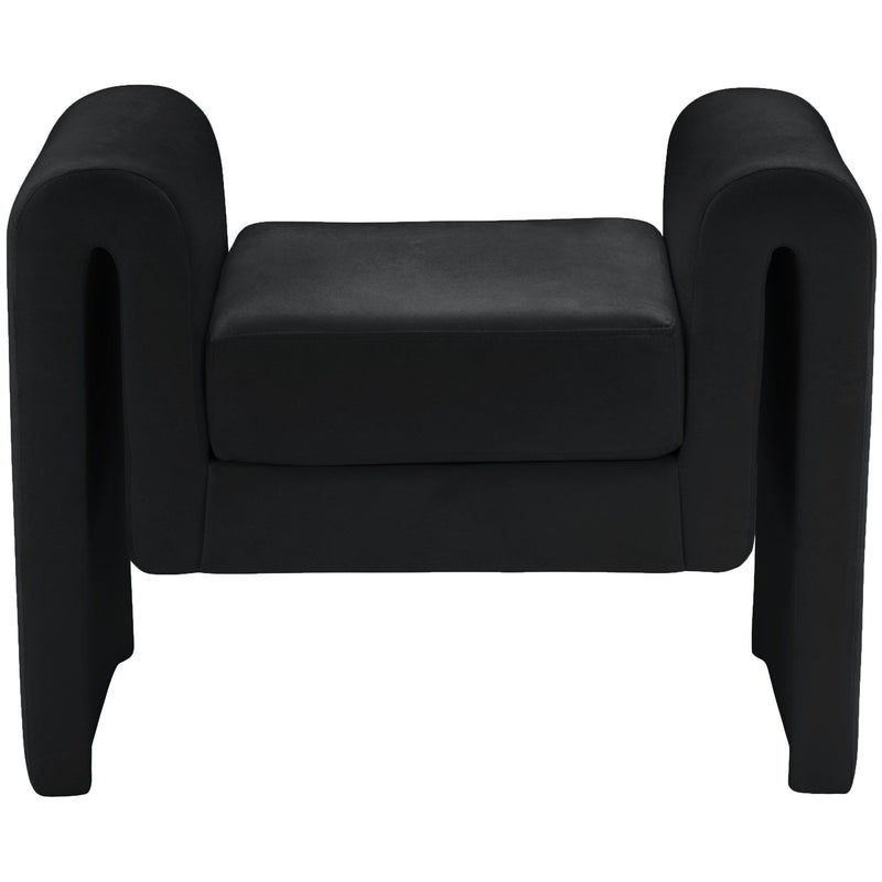 Meridian Sloan Black Velvet Bench IMAGE 3