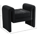 Meridian Sloan Black Velvet Bench IMAGE 6