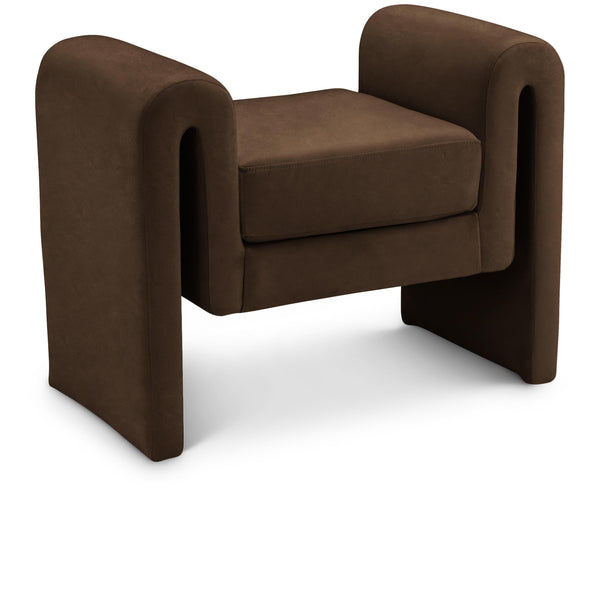 Meridian Sloan Brown Velvet Bench IMAGE 1