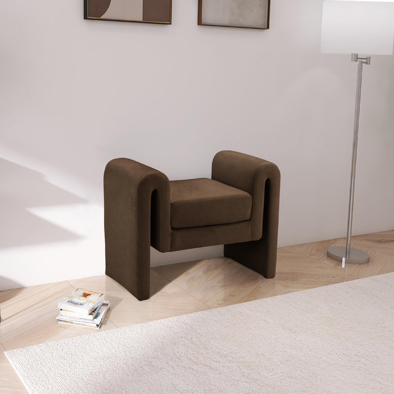 Meridian Sloan Brown Velvet Bench IMAGE 2