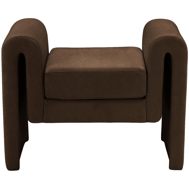 Meridian Sloan Brown Velvet Bench IMAGE 3