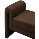 Meridian Sloan Brown Velvet Bench IMAGE 5