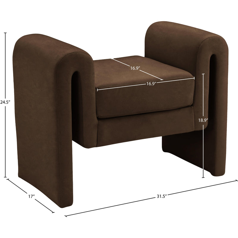 Meridian Sloan Brown Velvet Bench IMAGE 6