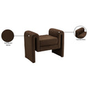 Meridian Sloan Brown Velvet Bench IMAGE 7
