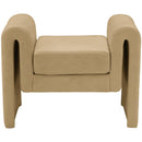 Meridian Sloan Camel Velvet Bench IMAGE 3