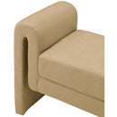 Meridian Sloan Camel Velvet Bench IMAGE 5
