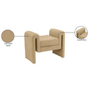 Meridian Sloan Camel Velvet Bench IMAGE 7