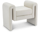 Meridian Sloan Cream Velvet Bench IMAGE 1