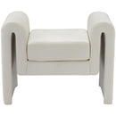 Meridian Sloan Cream Velvet Bench IMAGE 3