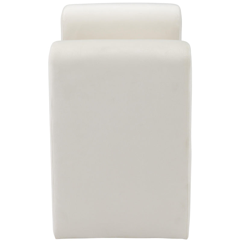 Meridian Sloan Cream Velvet Bench IMAGE 4