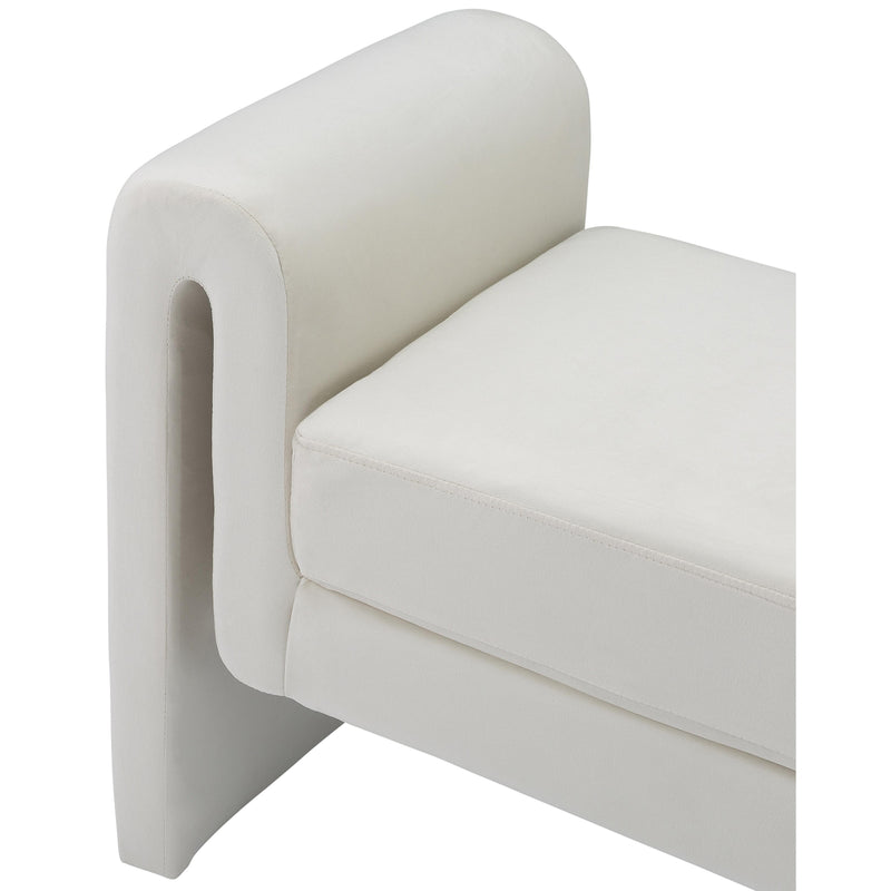 Meridian Sloan Cream Velvet Bench IMAGE 5
