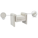 Meridian Sloan Cream Velvet Bench IMAGE 7