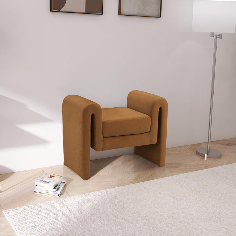 Meridian Sloan Saddle Velvet Bench IMAGE 2
