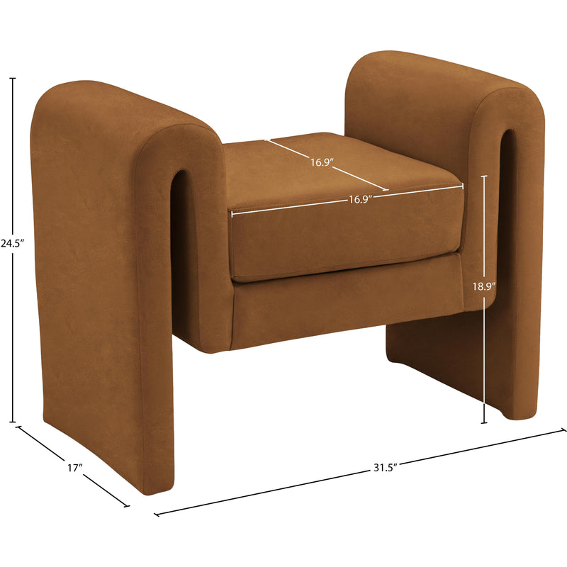 Meridian Sloan Saddle Velvet Bench IMAGE 6