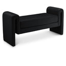 Meridian Sloan Black Velvet Bench IMAGE 1