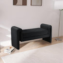 Meridian Sloan Black Velvet Bench IMAGE 2